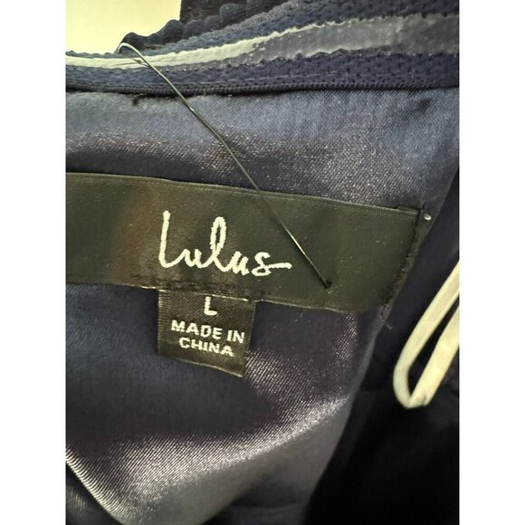 Lulus Women's Dark Navy Blue Sleeveless Maxi Dress Large Formal Wedding New - Picture 4 of 12